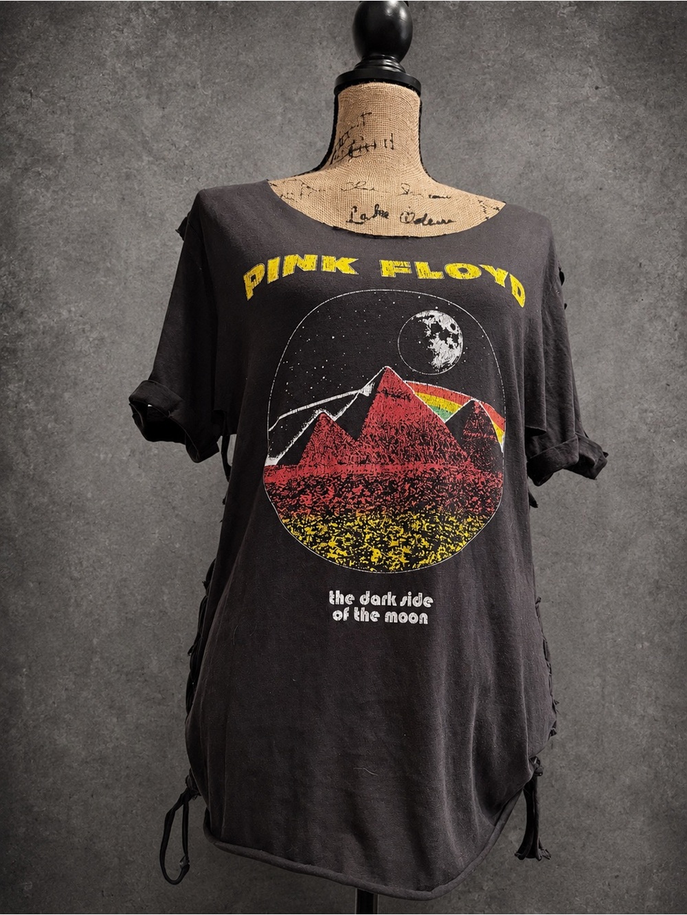 Pink Floyd Distressed Upcycled T-Shirt – Size Large